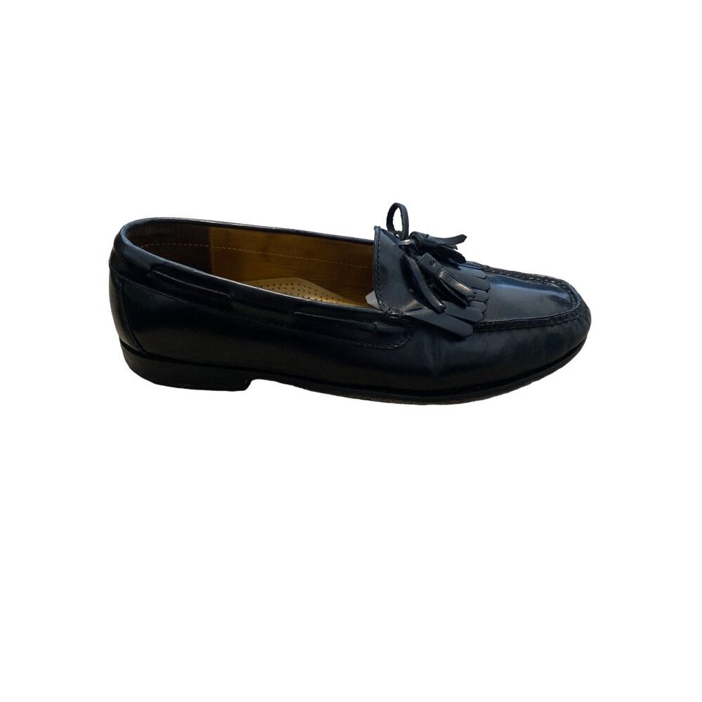 COLE HAAN MEN'S BLACK LEATHER PINCH TASSEL SLIP-ON LOAFER SZ 10.5D